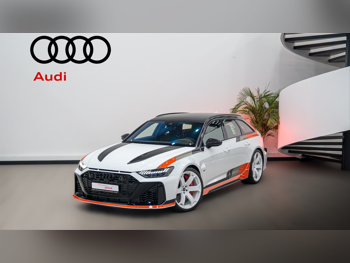 Audi  RS  6  2025  Automatic  0 Km  8 Cylinder  All Wheel Drive (AWD)  Hatchback  White and Orange  With Warranty