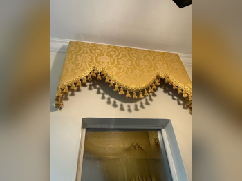 الستائر والستائر المعتمة الأصفر  الحساب حسب القطعة  الحرير  6