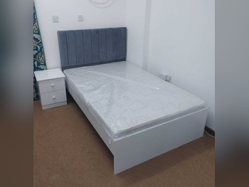 Beds - Single  - Gray  - Mattress Included  - With Bedside Table
