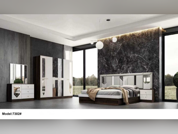 أطقم غرف نوم - قطر ديزاين  - طقم مكون من 4 قطع  - أبيض