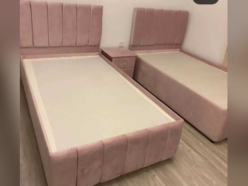 Beds - Single  - Pink  - Mattress Included  - With Bedside Table
