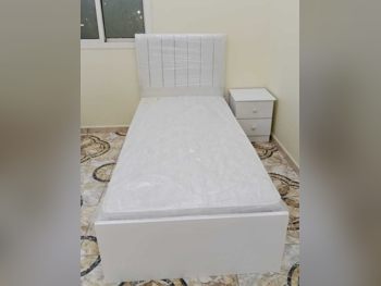 Beds - Single  - White  - Mattress Included  - With Bedside Table