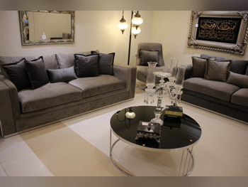 Sofas, Couches & Chairs Sofa Set  - Fabric  - Gray  - With Table