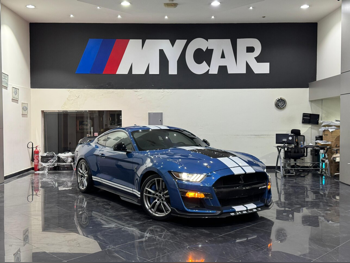 فورد  موستانغ  شيلبي جي تي 500  2020  اوتوماتيك  26,000 كم  8 سلندر  دفع خلفي  كوبيه \ سبورت  ازرق  تحت الضمان