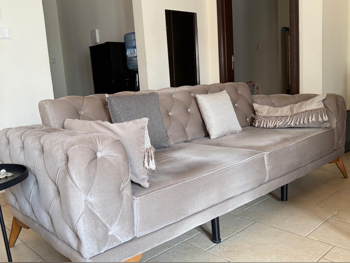 Sofas, Couches & Chairs 3-Seat Sofa  - Velvet  - Beige  - Sofa Bed
