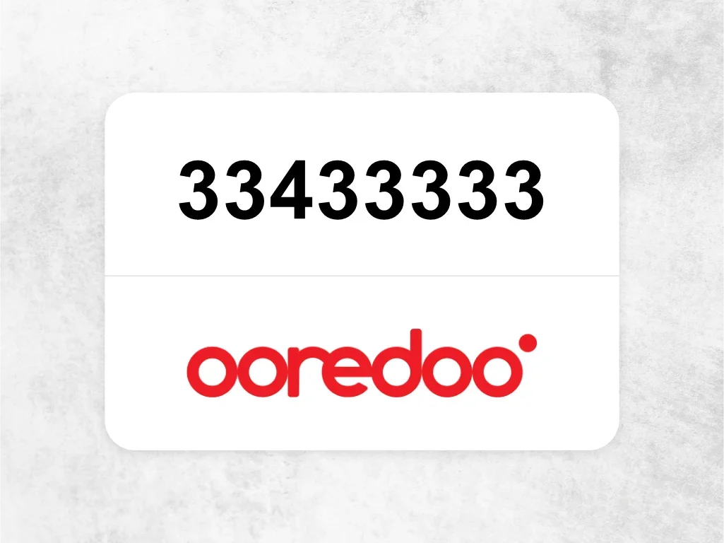 Ooredoo Mobile Phone  33433333