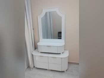 Wardrobes & Dressers - Doha Furniture  - Dressing Table, Mirror, Chair & 2 Shelving Units  - White