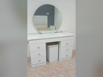 Wardrobes & Dressers - Doha Furniture  - Dressing Table, Mirror, Chair & 2 Shelving Units  - White