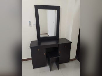 Wardrobes & Dressers - Doha Furniture  - Dressing Table, Mirror, Chair & 2 Shelving Units  - Brown