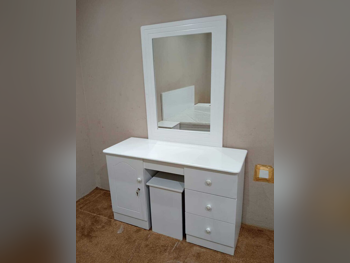Wardrobes & Dressers - Doha Furniture  - Dressing Table, Mirror, Chair & 2 Shelving Units  - White