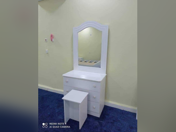 Wardrobes & Dressers - Doha Furniture  - Dressing Table, Mirror, Chair & 2 Shelving Units  - White