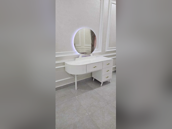 Wardrobes & Dressers - Doha Furniture  - Dressing Table, Mirror, Chair & 2 Shelving Units  - White