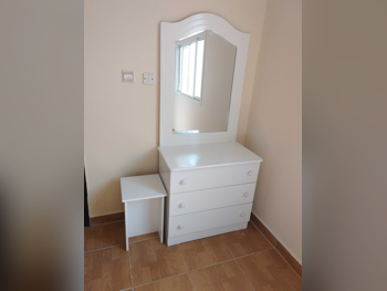 Wardrobes & Dressers - Doha Furniture  - Dressing Table, Mirror, Chair & 2 Shelving Units  - White