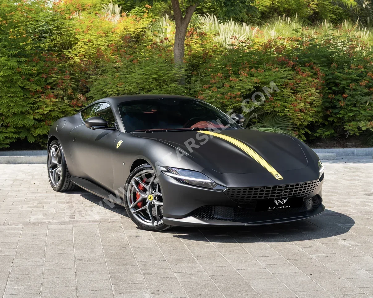 فيراري  روما  2023  اوتوماتيك  5,000 كم  8 سلندر  دفع خلفي  كوبيه \ سبورت  اسود مطفي  تحت الضمان