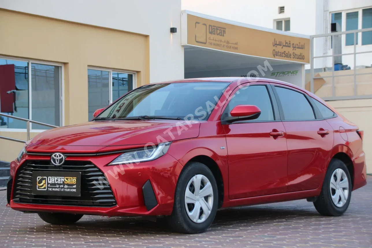 Toyota  Yaris  2024  Automatic  39,000 Km  4 Cylinder  Front Wheel Drive (FWD)  Sedan  Red  With Warranty