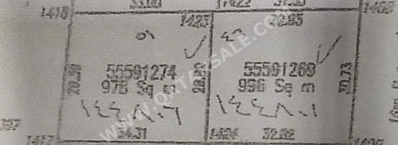 Lands For Sale in Al Rayyan  - Muaither  -Area Size 996 Square Meter