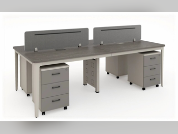 المكاتب ومكاتب الحاسوب - مكتب التقسيم  - ميرير للمفروشات  - اللون الرمادي