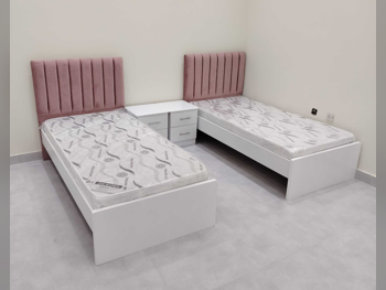 Beds - Single  - Pink  - Mattress Included  - With Bedside Table