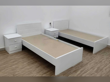 Beds - Single  - White  - Mattress Included  - With Bedside Table