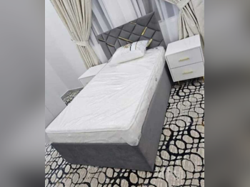 Beds - Single  - Gray  - Mattress Included  - With Bedside Table