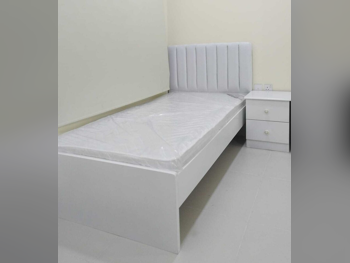 Beds - Single  - White  - Mattress Included  - With Bedside Table