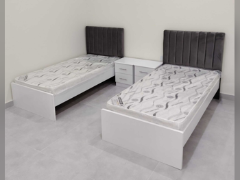 Beds - Single  - Gray  - Mattress Included  - With Bedside Table