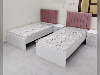 Beds - Single  - Pink  - Mattress Included  - With Bedside Table
