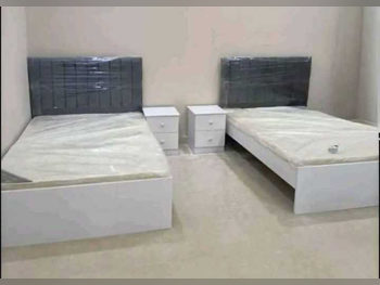 Beds - Single  - Gray  - Mattress Included  - With Bedside Table