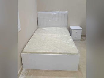 Beds - Single  - White  - Mattress Included  - With Bedside Table