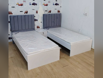 Beds - Single  - Gray  - Mattress Included  - With Bedside Table