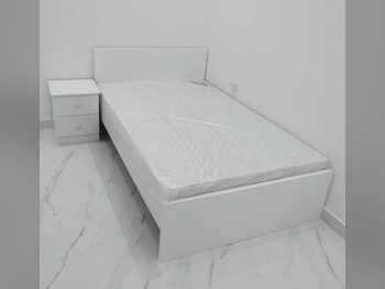 Beds - Single  - White  - Mattress Included  - With Bedside Table