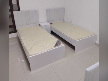 Beds - Single  - White  - Mattress Included  - With Bedside Table