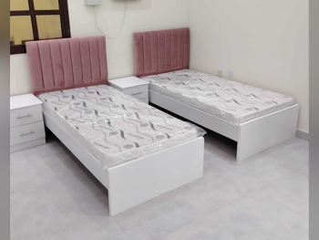 Beds - Single  - Pink  - Mattress Included  - With Bedside Table