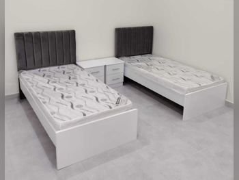 Beds - Single  - Gray  - Mattress Included  - With Bedside Table