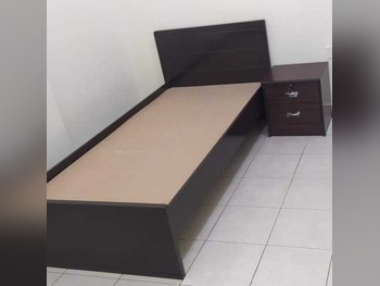 Beds - Single  - Brown  - Mattress Included  - With Bedside Table