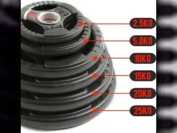 أثقال - قرص دامبل  - مستدير  - أسود