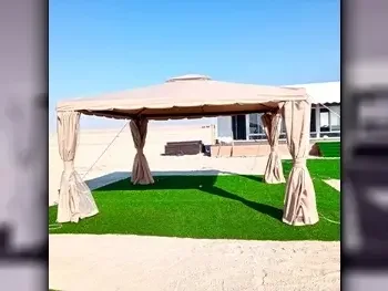 Camping Tent 4 Person  Brown  400 CM  250 CM  Waterproof