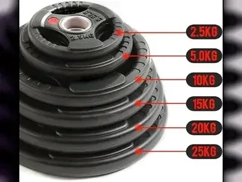 Weights - Dumbbell Plate  - Round  - Black
