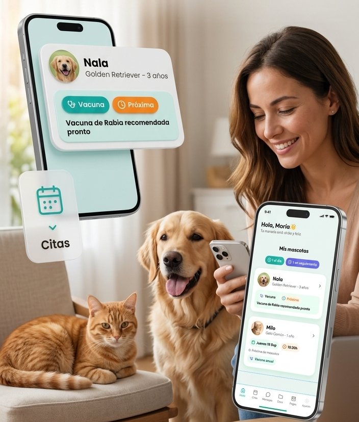 App Manada mostrando las fichas de las mascotas