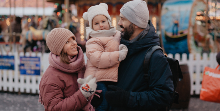 Familj tillbringar Jul i Stockholm