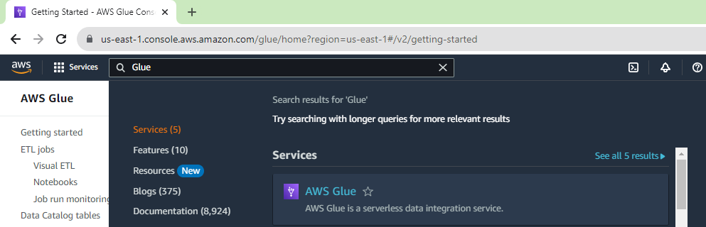 aws glue catalog