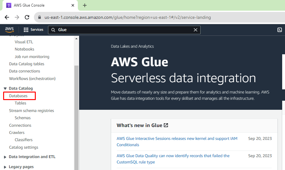 aws glue catalog