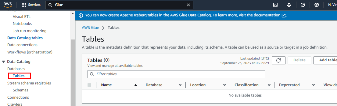 aws glue catalog