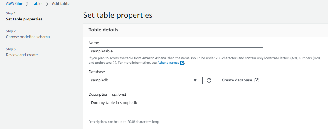 aws glue catalog