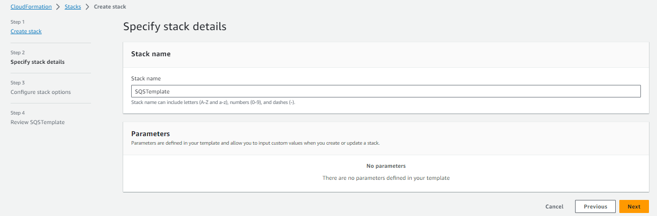 aws sqs cfn template