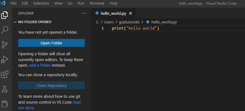 vscode setup python