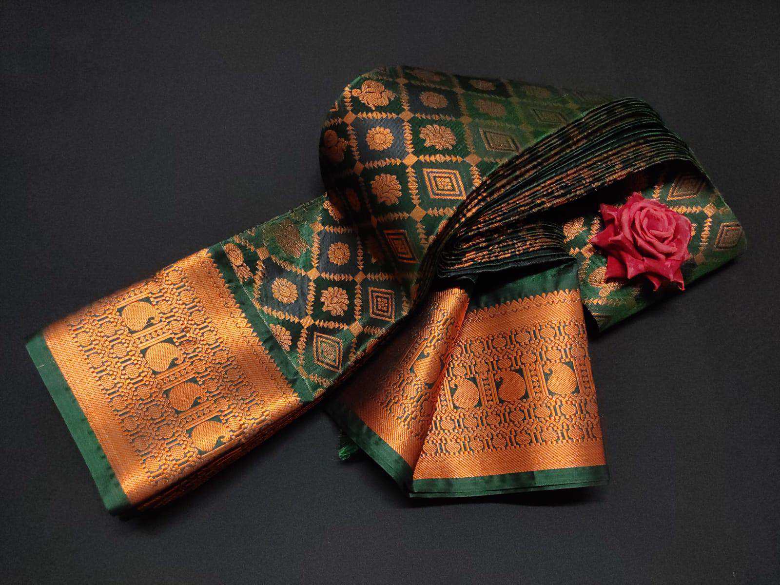 Banarasi Soft Silk Saree - Copper Zari
