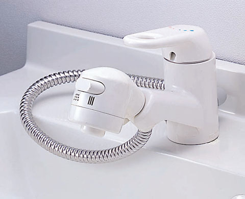 ホース露出式シングルレバー洗髪シャワー混合水栓SF-45S(水栓 ホース露出式シングルレバー洗髪シャワー混合水栓SF-45S(水栓