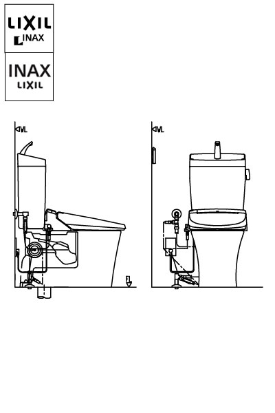 パブリック向けタンク式便器（掃除口付）床排水手洗付きBC-P20SML_DT