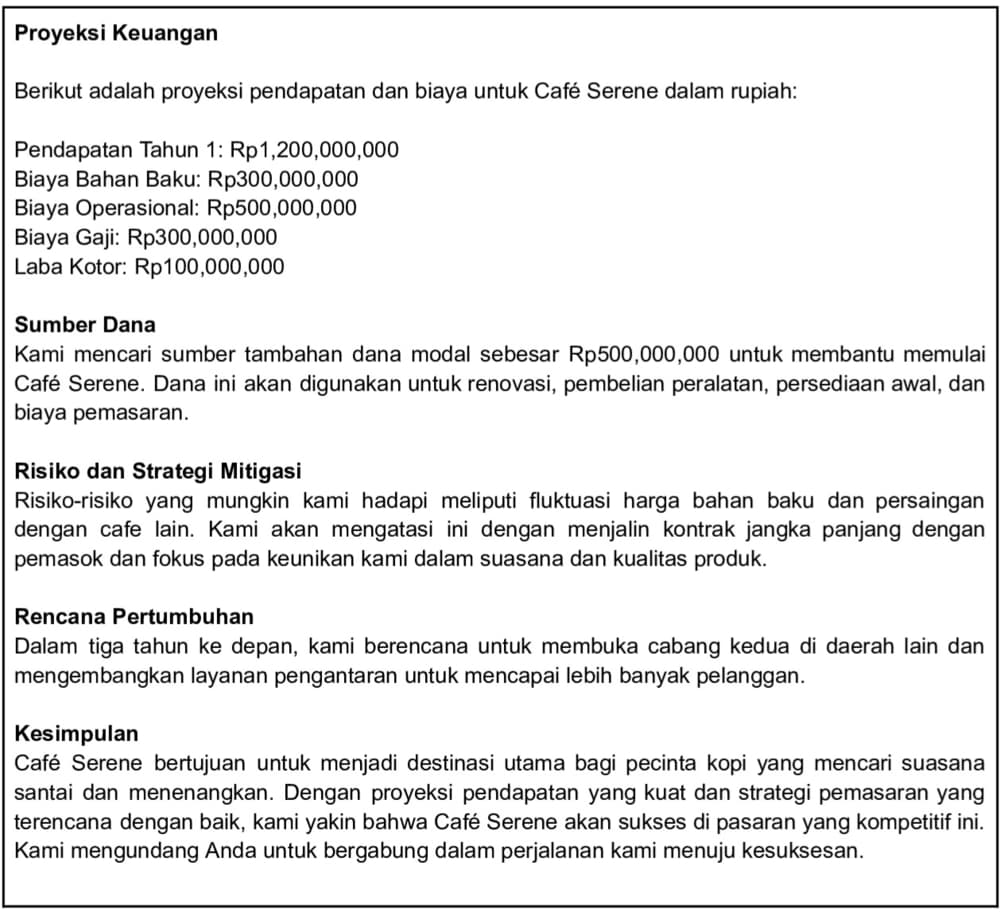 contoh proposal perencanaan usaha 